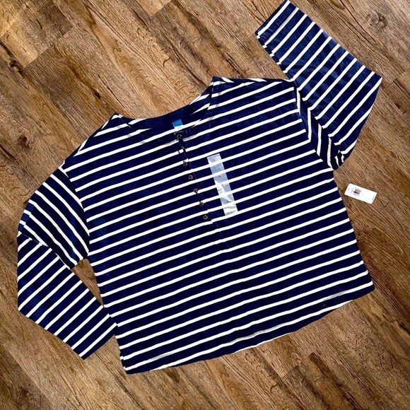 Old Navy Tops - Old Navy • Loose Mariner Stripe Henley